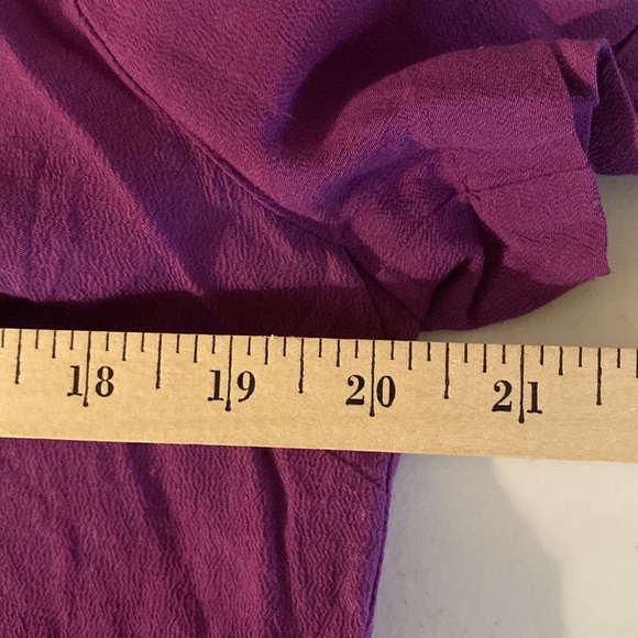 Armani Exchange Purple Short Sleeve Button Down Shirt With Scalloped Edges Large - Picture 11 of 12